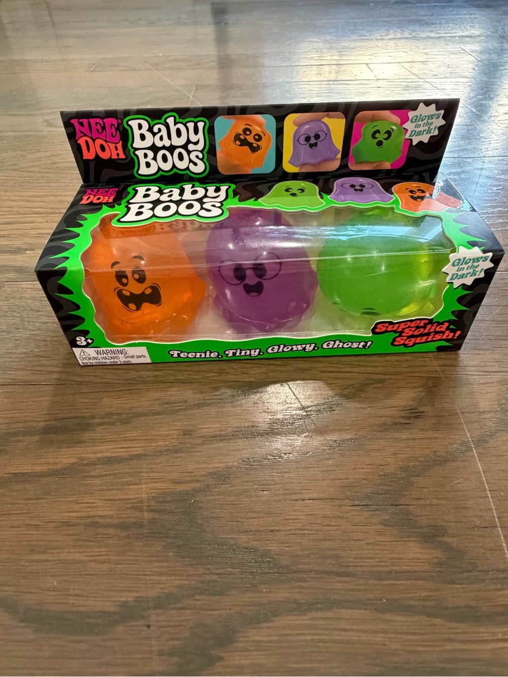 NEW NeeDoh Baby Boos Glow Ghost Squishies - Orange, Purple & Green